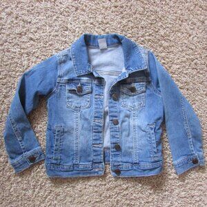 NWOT Carters 5 Blue Denim Jean Jacket Button Front Pockets Faded